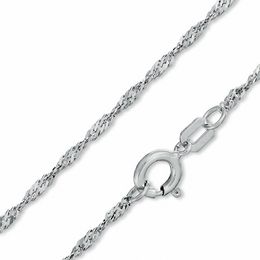 025 Gauge Singapore Chain Necklace in 10K Solid White Gold - 20&quot;
