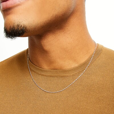 10K Solid White Gold Singapore Chain - 20"