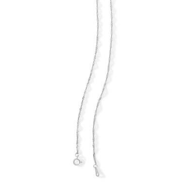10K Solid White Gold Singapore Chain - 20"