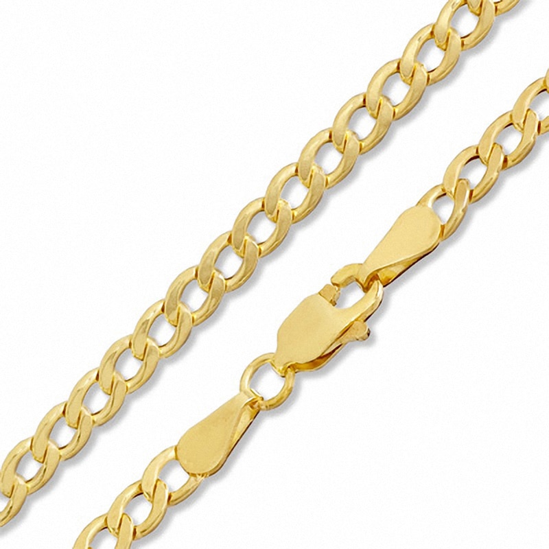 Main Image 1 of 10K Hollow Gold Curb Chain - 24&quot;