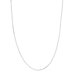 10K Solid White Gold Box Chain - 18"