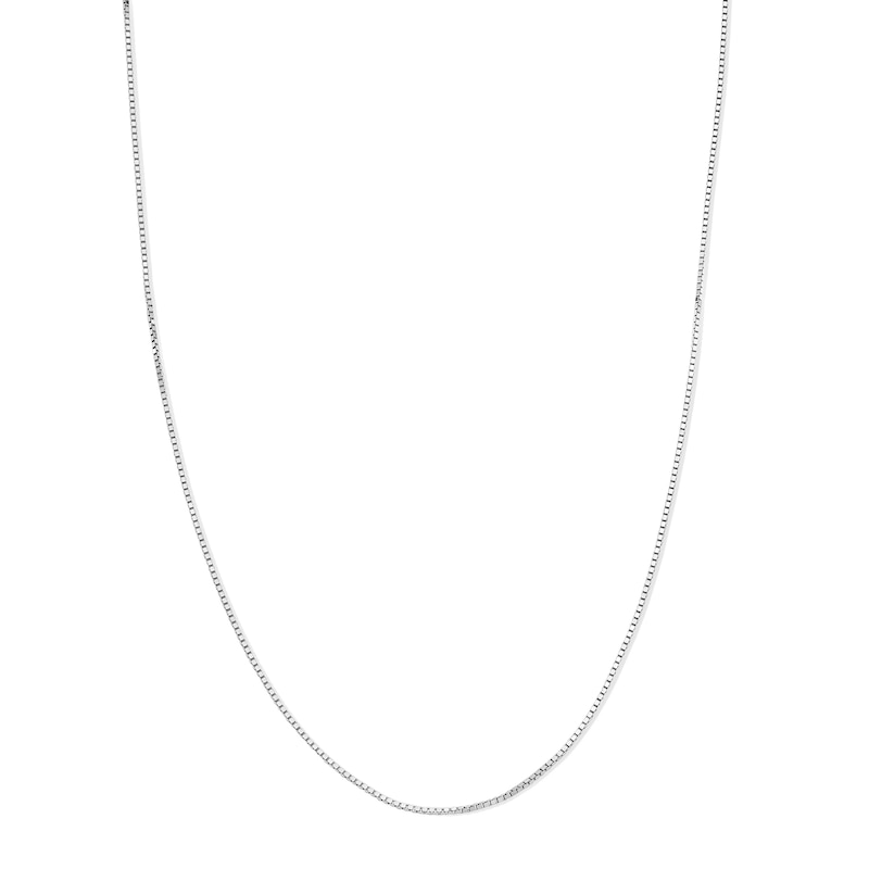 Main Image 1 of 10K Solid White Gold Box Chain - 18"