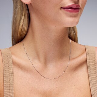 10K Solid White Gold Box Chain