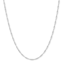 020 Gauge Singapore Chain Necklace in 10K Solid White Gold - 18&quot;