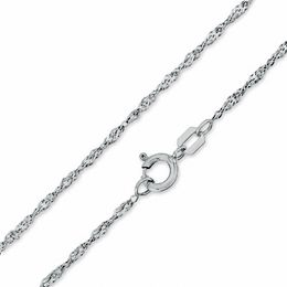 020 Gauge Singapore Chain Necklace in 10K Solid White Gold - 20&quot;