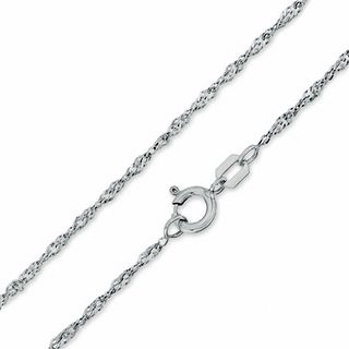 020 Gauge Singapore Chain Necklace in 10K Solid White Gold - 20"