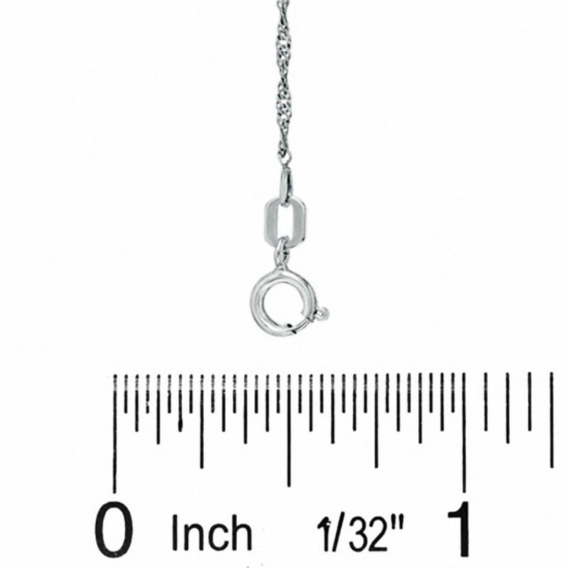 020 Gauge Singapore Chain Necklace in 10K Solid White Gold - 20"