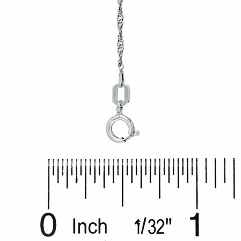 Main Image 2 of 020 Gauge Singapore Chain Necklace in 10K Solid White Gold - 20"