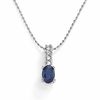 Oval Sapphire and Diamond Pendant in Platinum
