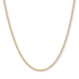 012 Gauge Rope Chain Necklace in 10K Hollow Gold - 16&quot;