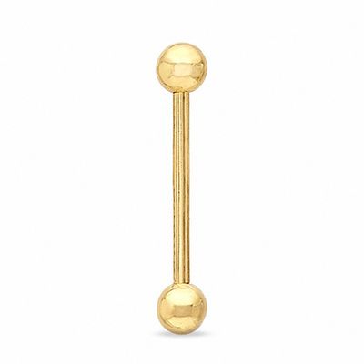10K Solid Gold Barbell - 14G