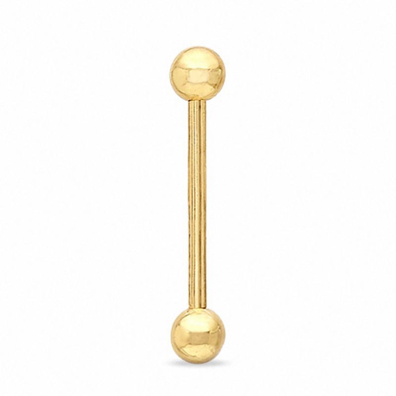 Main Image 1 of 10K Solid Gold Barbell - 14G