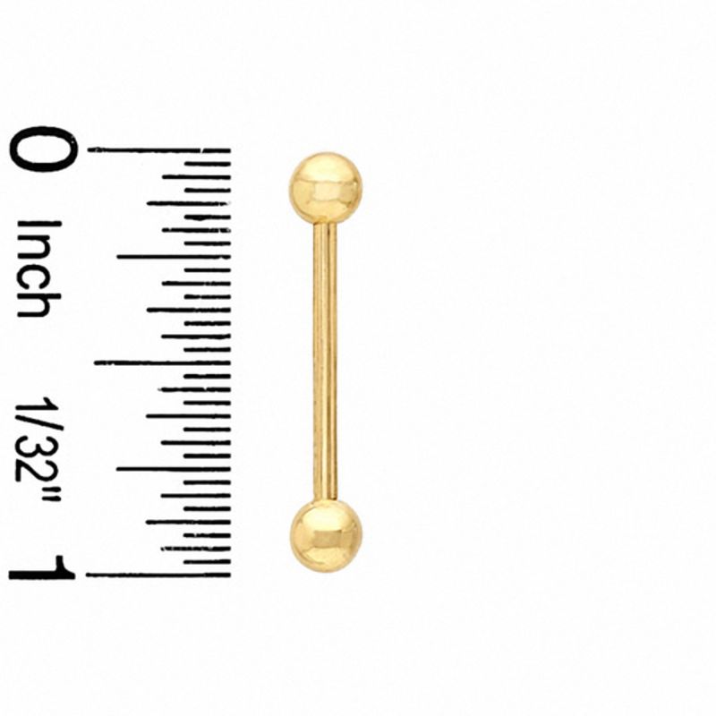 Main Image 2 of 10K Solid Gold Barbell - 14G