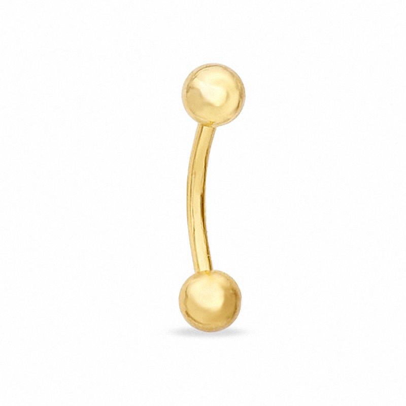 Main Image 1 of 014 Gauge Curved Barbell in 10K Gold
