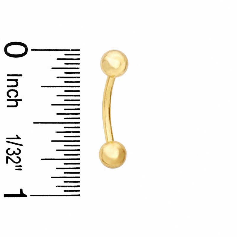 Main Image 2 of 014 Gauge Curved Barbell in 10K Gold