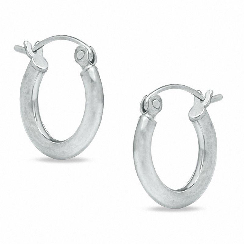 Sterling Silver 12mm Polished Hoop Earrings