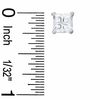 Quad Princess-Cut Cubic Zirconia Stud Earrings in Sterling Silver
