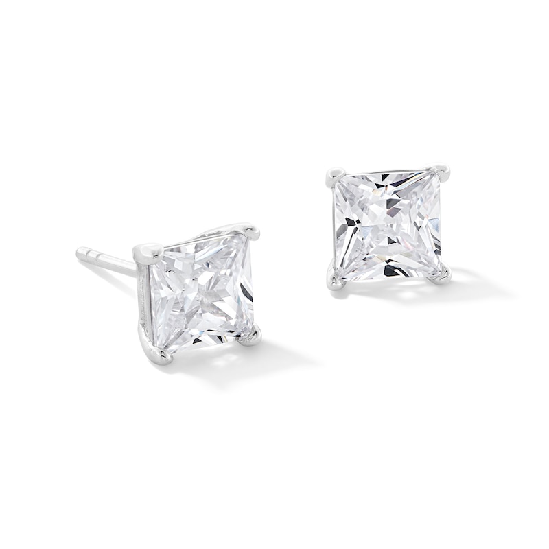 6 Prong CZ Stud Earrings / Small Cubic Zirconia Earring / Simple Crystal  Round Earring / Sterling Silver Post Stud / 4mm Clear Stud Earrings 