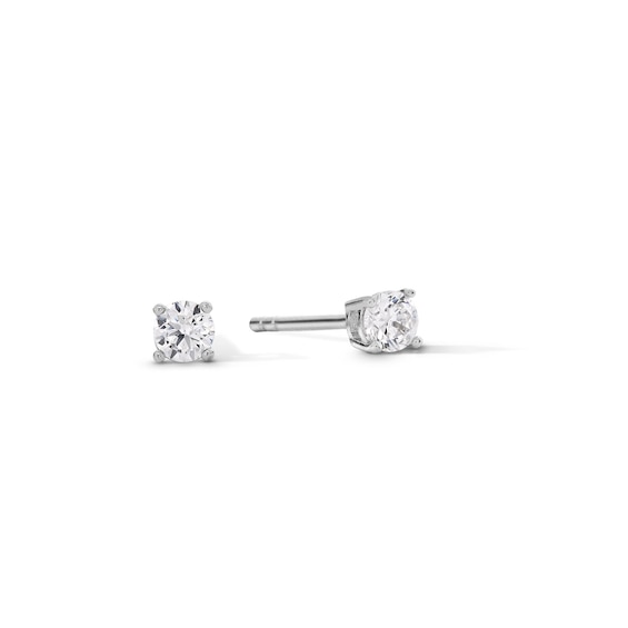 Solid Sterling Silver 3mm CZ Solitaire Studs