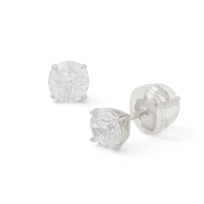 Solid Sterling Silver 5mm CZ Solitaire Studs