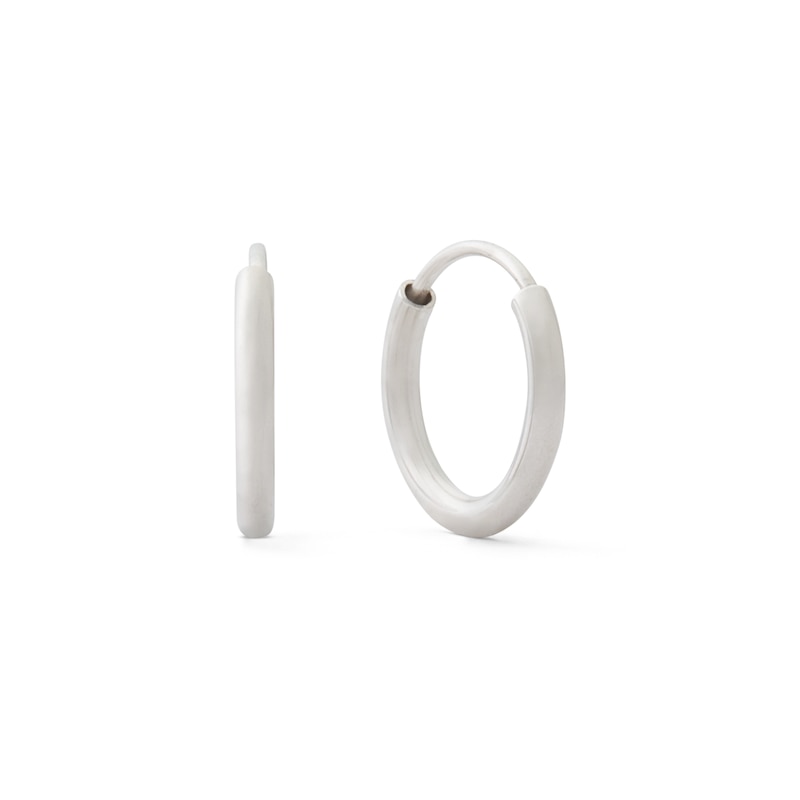 Sterling Silver 12mm Continuous Tube Hoop Earrings