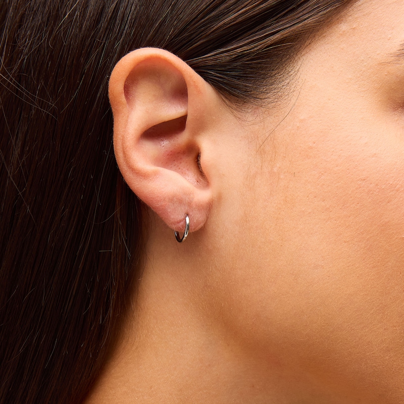 Main Image 2 of Sterling Silver Continuous Tube Hoop Earrings
