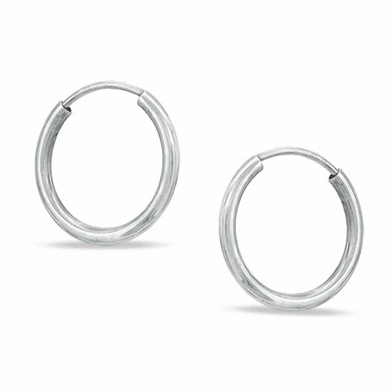 Silver continuous on sale hoop earrings
