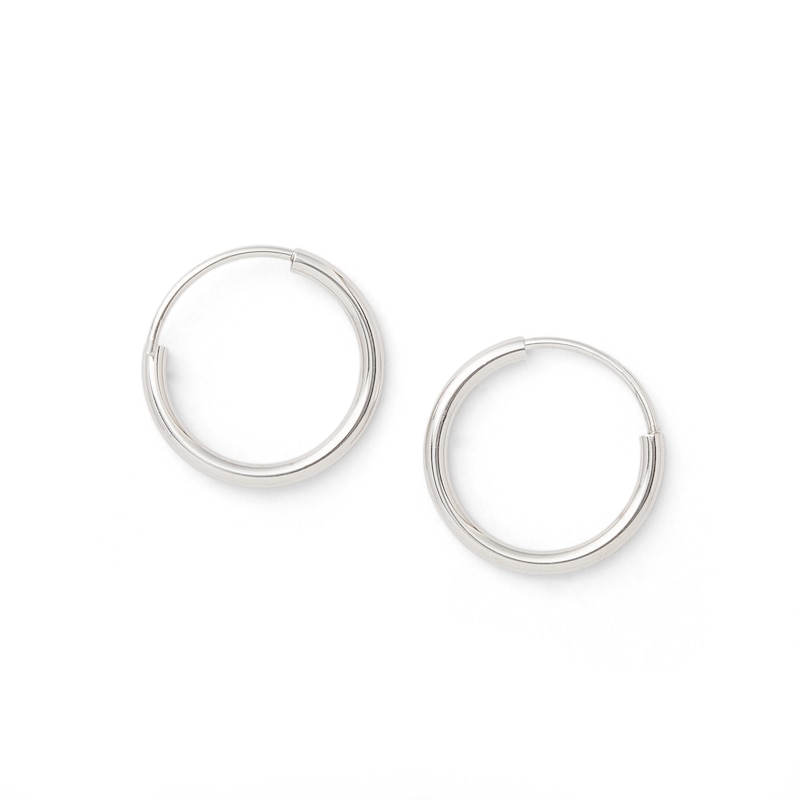Sterling Silver 14mm Continuous Hoop Earrings