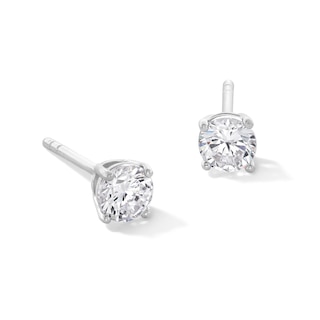 Solid Sterling Silver 4mm CZ Solitaire Studs