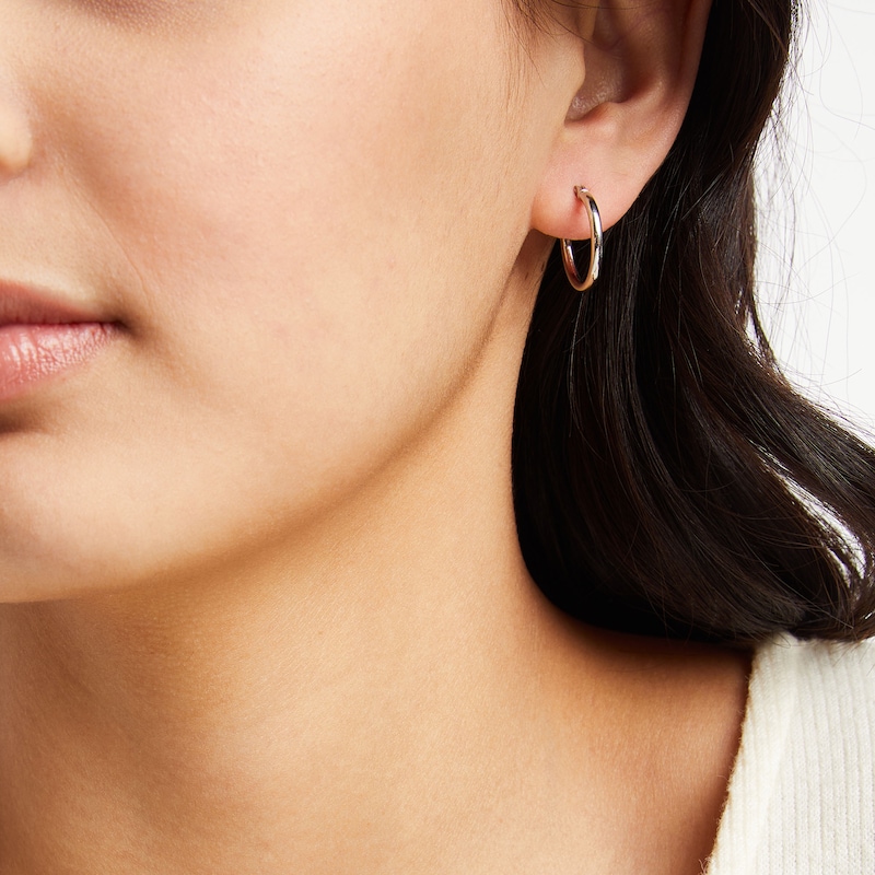 Main Image 2 of Sterling Silver Polished Hoop Earrings