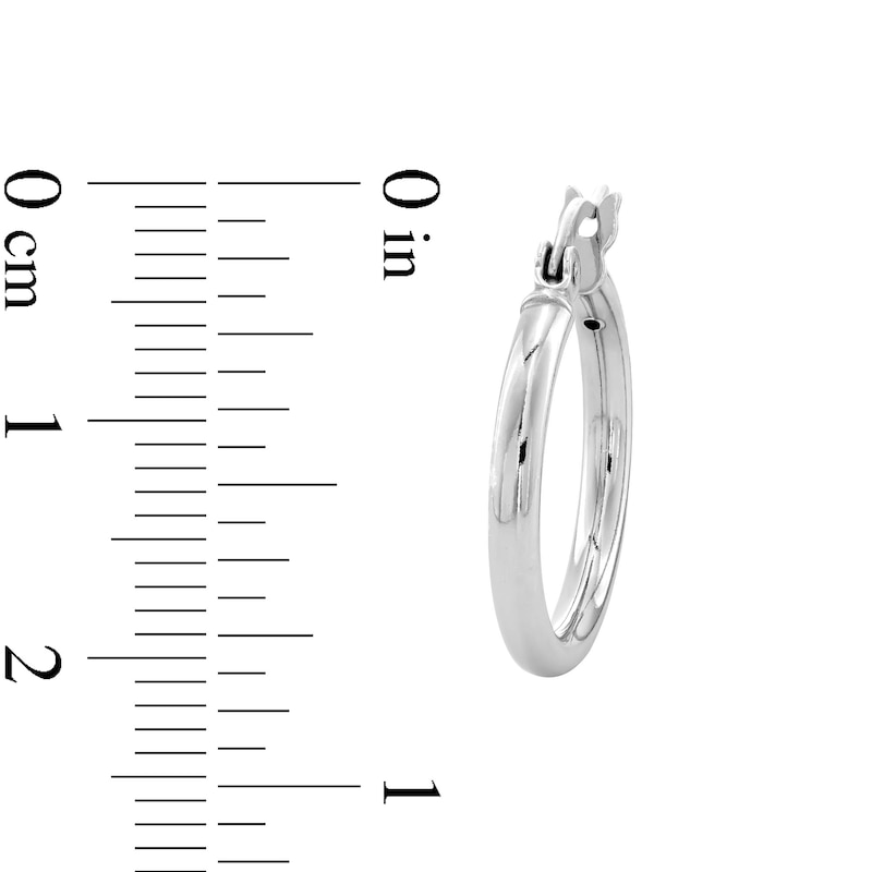 Main Image 3 of Sterling Silver Polished Hoop Earrings