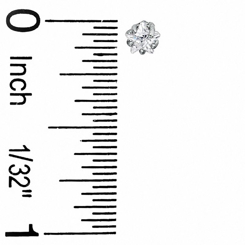 4mm Star-Shaped Cubic Zirconia Stud Earrings in Sterling Silver