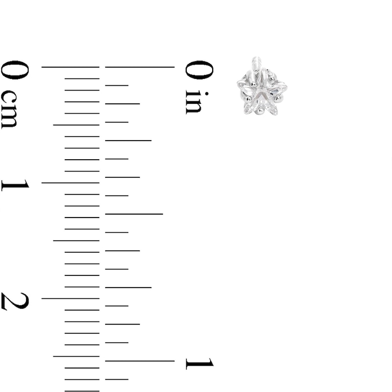 Main Image 3 of 4mm Star-Shaped Cubic Zirconia Stud Earrings in Sterling Silver