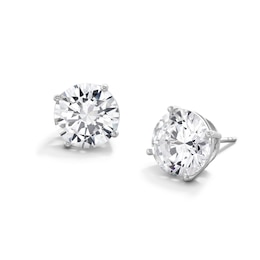 Solid Sterling Silver 10mm CZ Solitaire Studs