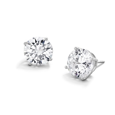 Solid Sterling Silver 10mm CZ Solitaire Studs