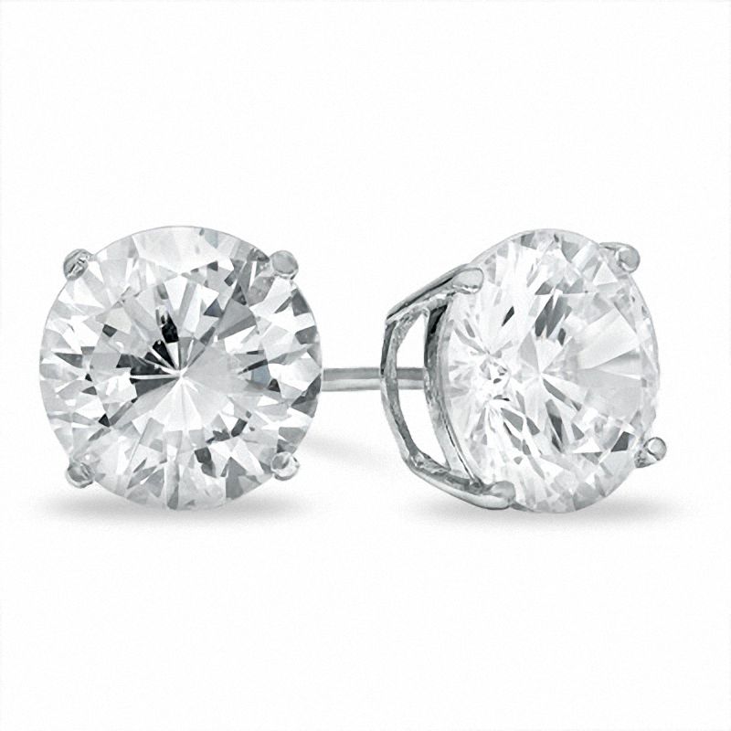 10mm Cubic Zirconia Stud Earrings in Sterling Silver | Banter