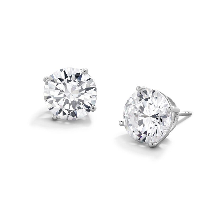 10mm Cubic Zirconia Stud Earrings in Sterling Silver