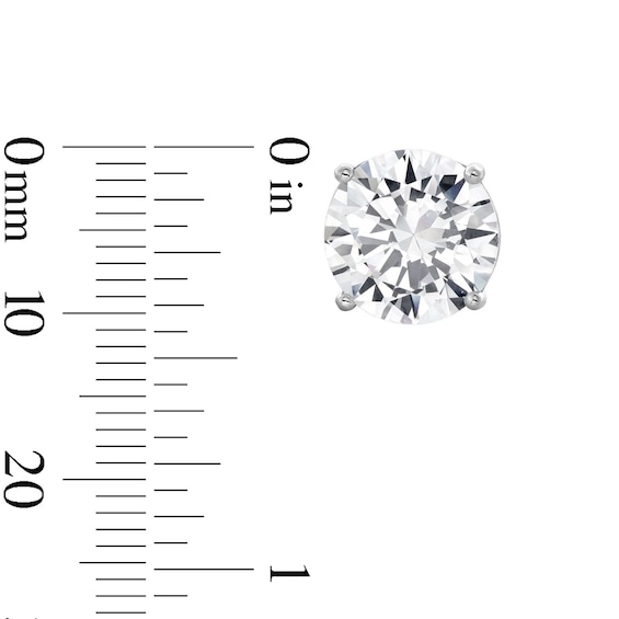 Solid Sterling Silver 10mm CZ Solitaire Studs