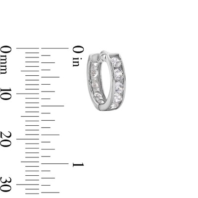 Solid Sterling Silver CZ Channel Huggies