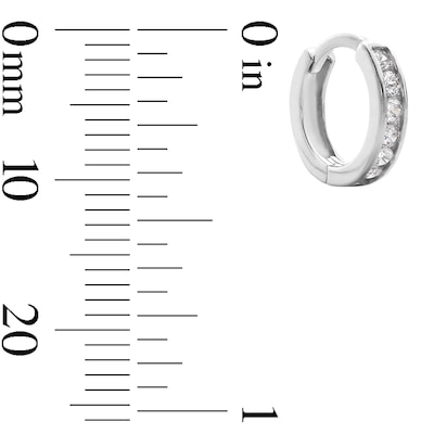 Solid Sterling Silver CZ Channel Huggies
