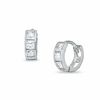 Princess-Cut Cubic Zirconia Huggie Earrings in Sterling Silver