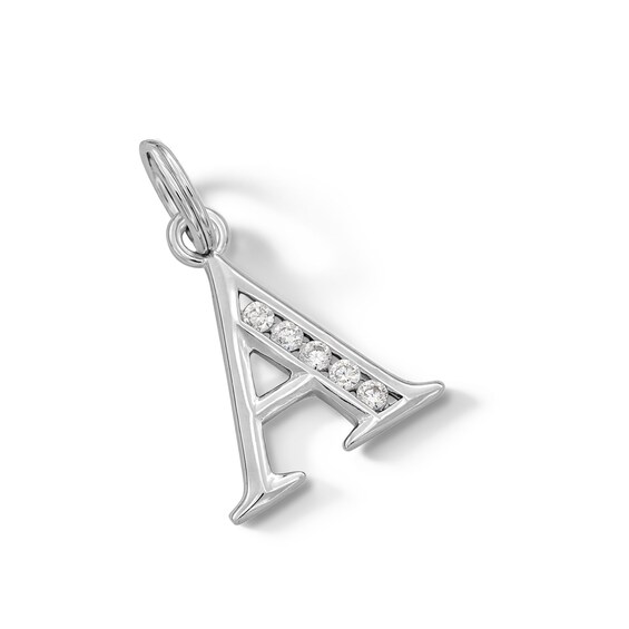Cubic Zirconia Small Initial "A" Charm in Sterling Silver