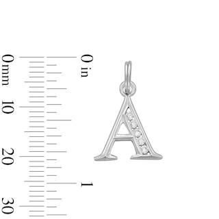 Cubic Zirconia Small Initial "A" Charm in Sterling Silver