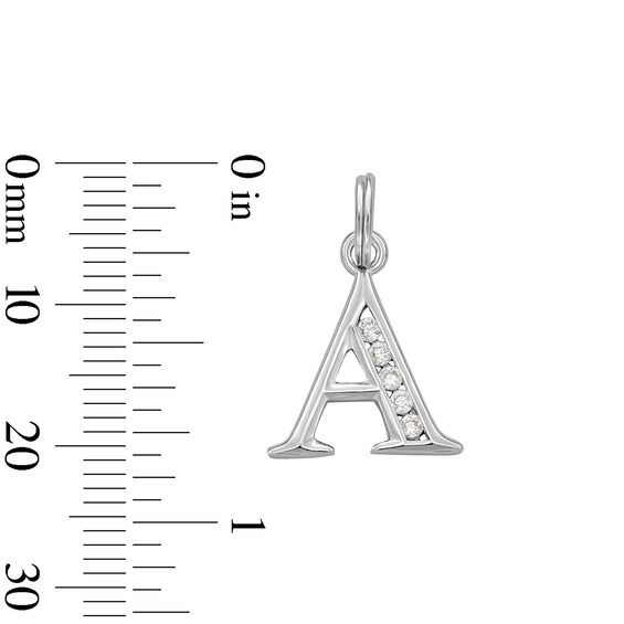 Cubic Zirconia Small Initial "A" Charm in Sterling Silver