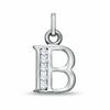 Thumbnail Image 1 of Cubic Zirconia Small Initial "B" Charm in Sterling Silver