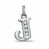 Thumbnail Image 0 of Cubic Zirconia Initial "J" Charm in Sterling Silver