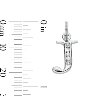 Cubic Zirconia Initial "J" Charm in Sterling Silver
