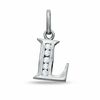 Cubic Zirconia Small Initial "L" Charm in Sterling Silver