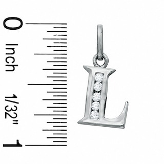 Cubic Zirconia Small Initial "L" Charm in Sterling Silver