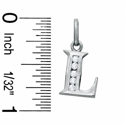 Cubic Zirconia Small Initial "L" Charm in Sterling Silver